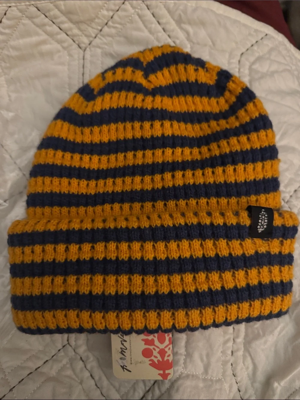 FP Movement by Free People Striped Knit Beanie - Yellow & Blue